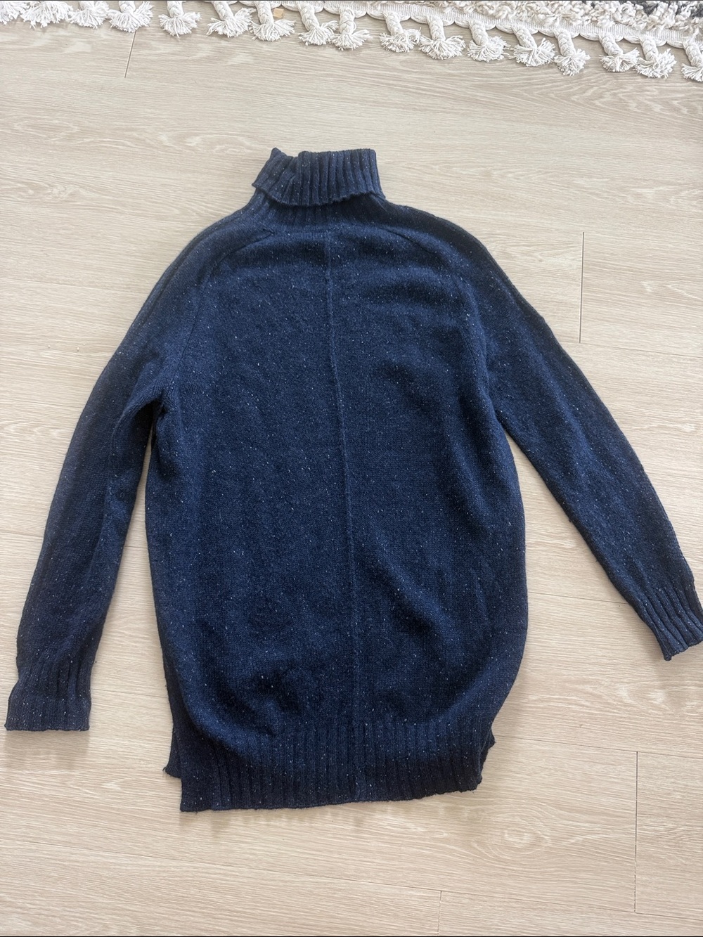 Aqua Cashmere Navy Turtleneck Sweater